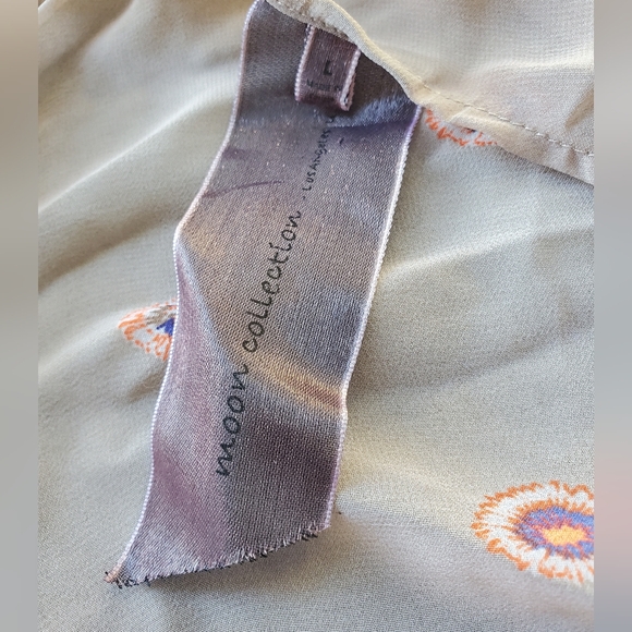 🌙HP🌙Moon Collection Sheer Floral Boho Blouse  Large - Picture 9 of 13